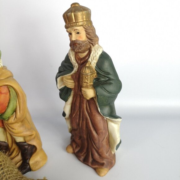 Vintage Ceramic Nativity Scene Christmas Danson Decor 11 Pieces Hand Painted - Picture 9 of 14